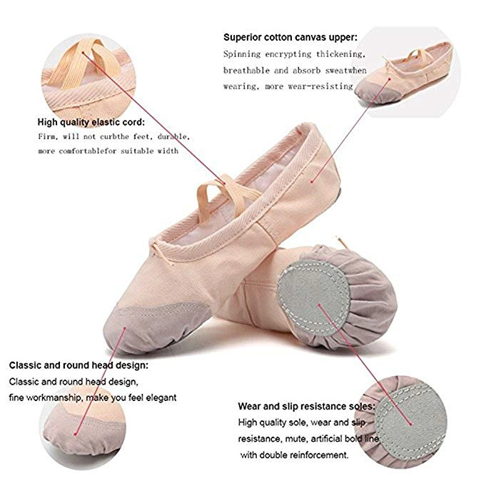 Cheapest Kids Ballet Dance Shoes Canvas Split Sole Slippers for Dancing