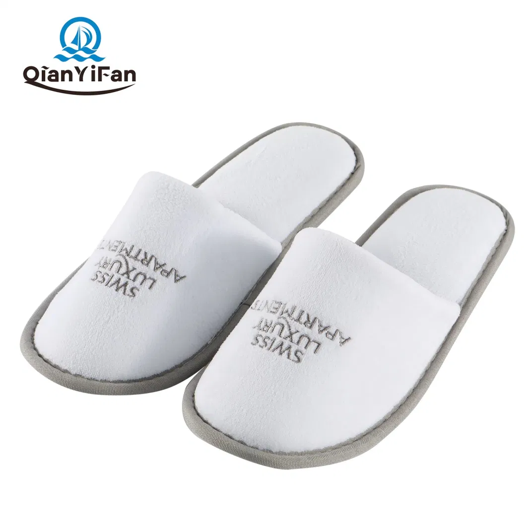 Comfortable and Soft Disposable Coral Velvet Hotel Slippers for Men Women and Children
