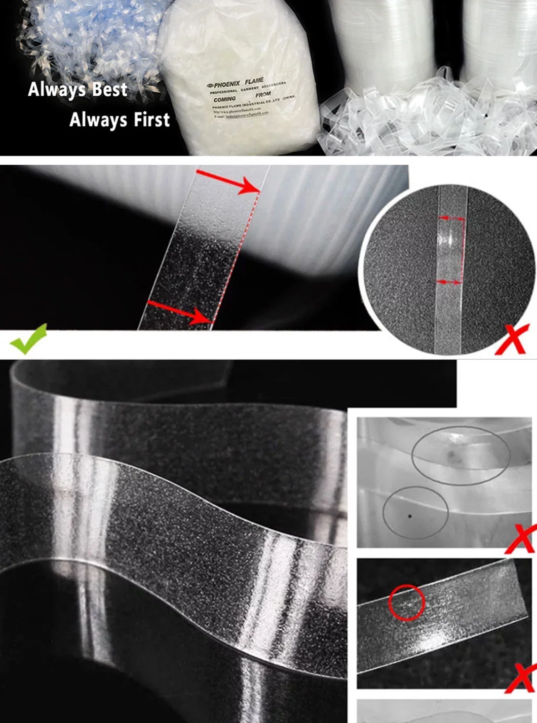 Wide TPU Elastic Garment Accessories Clear Tape TPU for Bra Strap/Fix Bands for Shoes