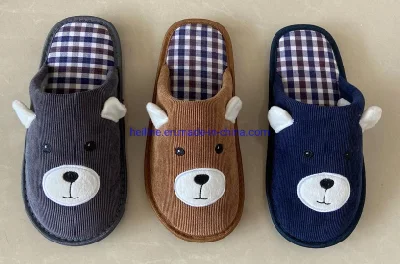 Insole Outsole Cloth Fabric Junior Kids Indoor House Bedroom Slippers
