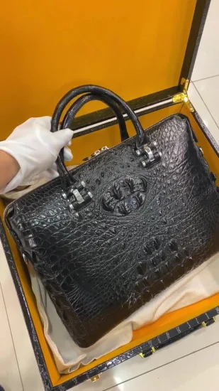 Luxury Leather Genuine Crocodile Leather Briefcase Men Clutch Business Bag
