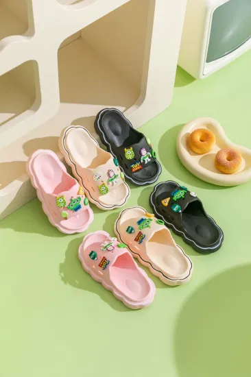 High Quality Soft Comfy Cartoon Nonslip Flat Bathroom Slide Slippers for Kids