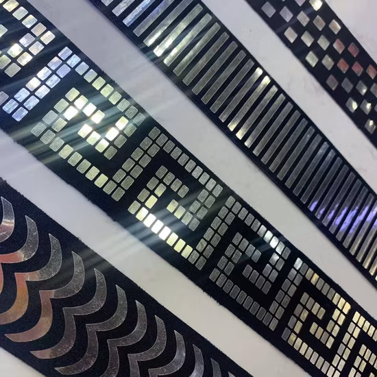 Foil Gold Silver Colorful Gradient Webbing Elastic Elasticity Shoe Material Accessories